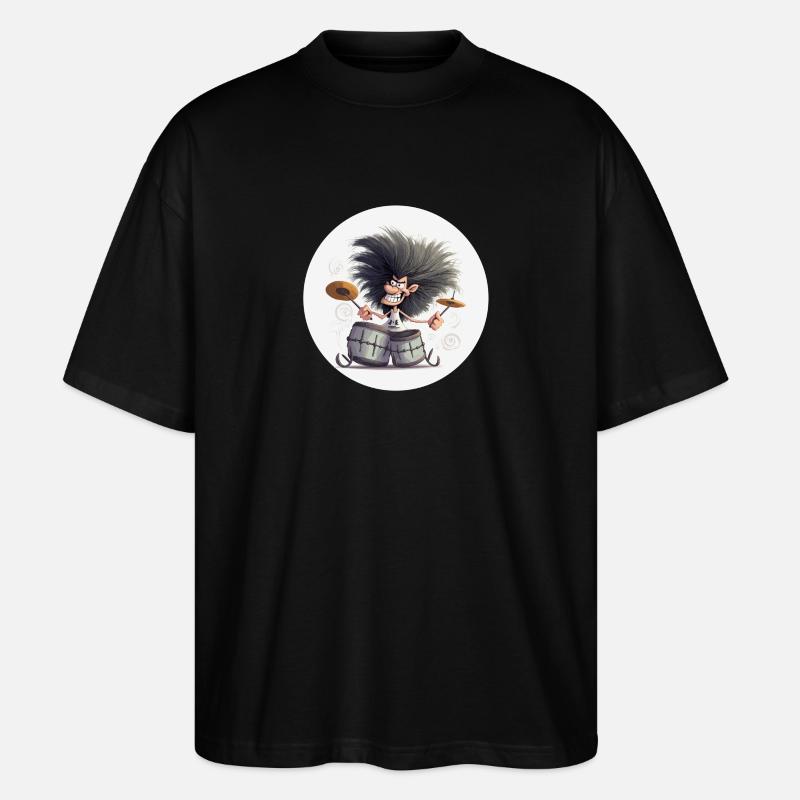 Drummer Man - Stanley/Stella Oversized Unisex Bio T-Shirt Blaster 2.0 - Schwarz