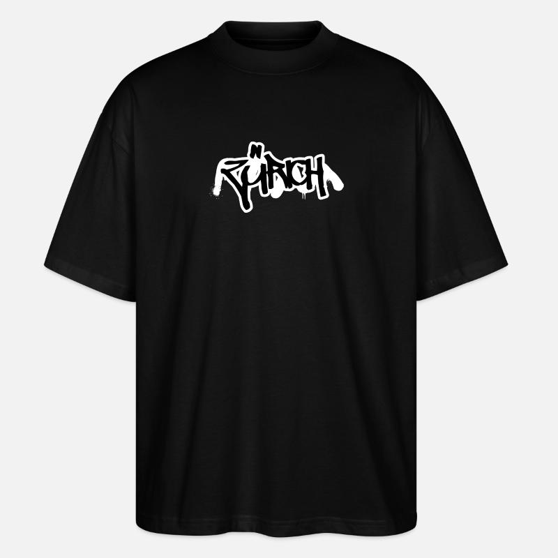 Zürich Graffiti - Stanley/Stella Oversized Unisex Bio T-Shirt Blaster 2.0 - Schwarz