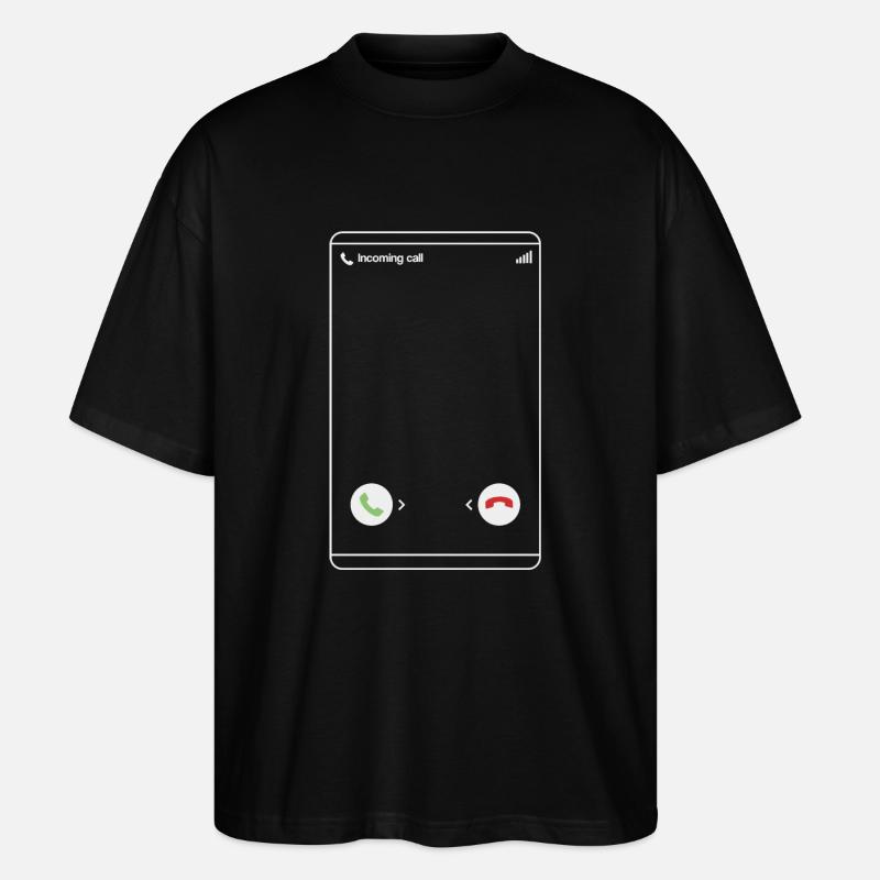 Eingehender Anruf - Incoming Call - Stanley/Stella Oversized Unisex Organic T-shirt Blaster 2.0 - black