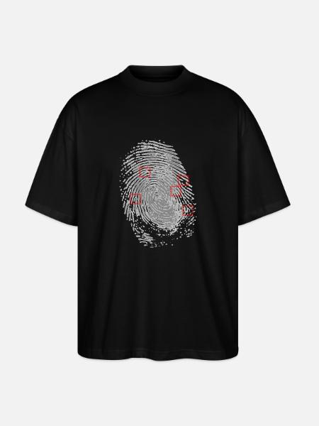 Fingerprint with characteristic determination. - Stanley/Stella Oversized Unisex Organic T-shirt Blaster 2.0 - black