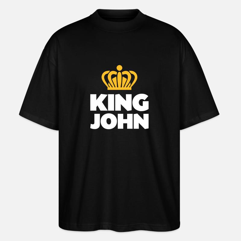 King john name thing crown - Stanley/Stella Oversized Unisex Organic T-shirt Blaster 2.0 - black