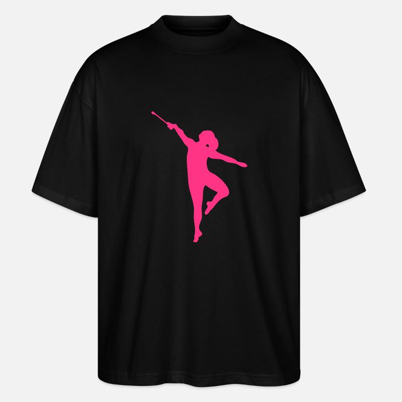 dancer twirling baton1 - Stanley/Stella Oversized Unisex Organic T-shirt Blaster 2.0 - black