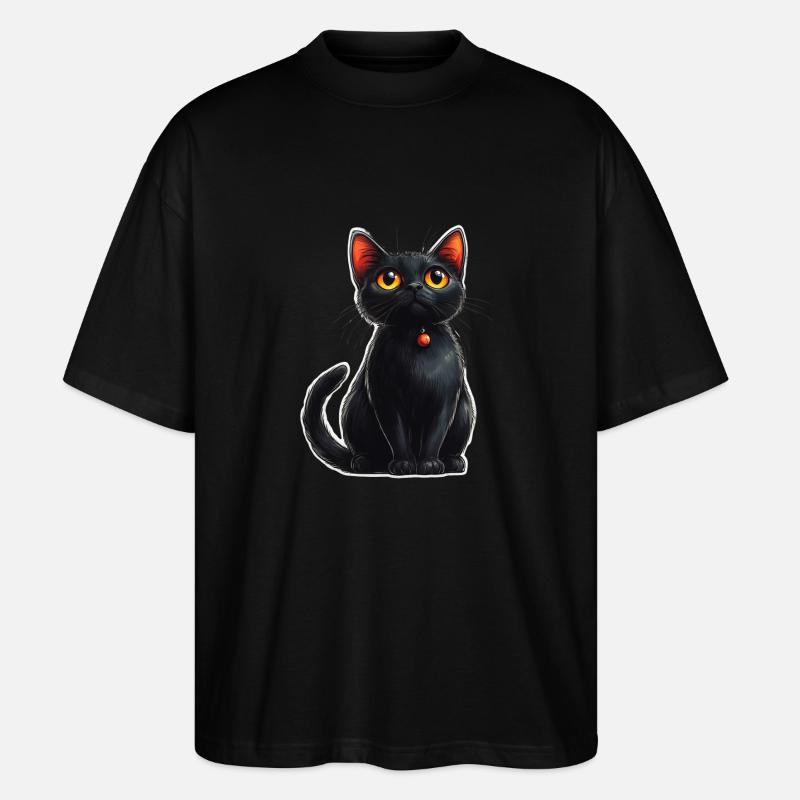 Schwarze Katze - Stanley/Stella Oversized Unisex Bio T-Shirt Blaster 2.0 - Schwarz