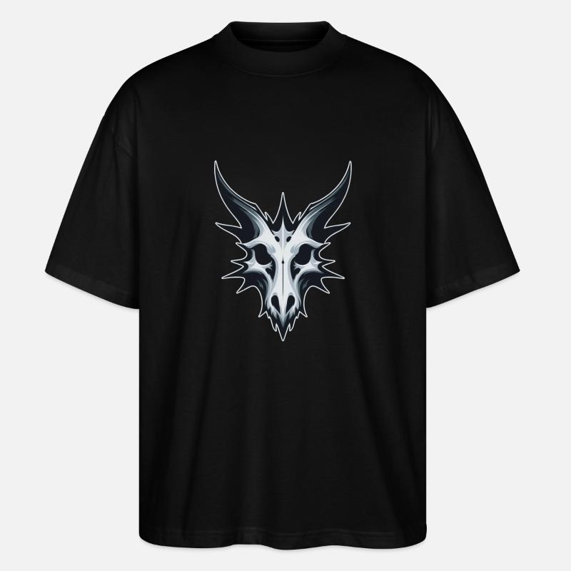 Crâne de dragon - T-shirt bio Blaster 2.0 coupe oversize Stanley/Stella Unisexe - noir