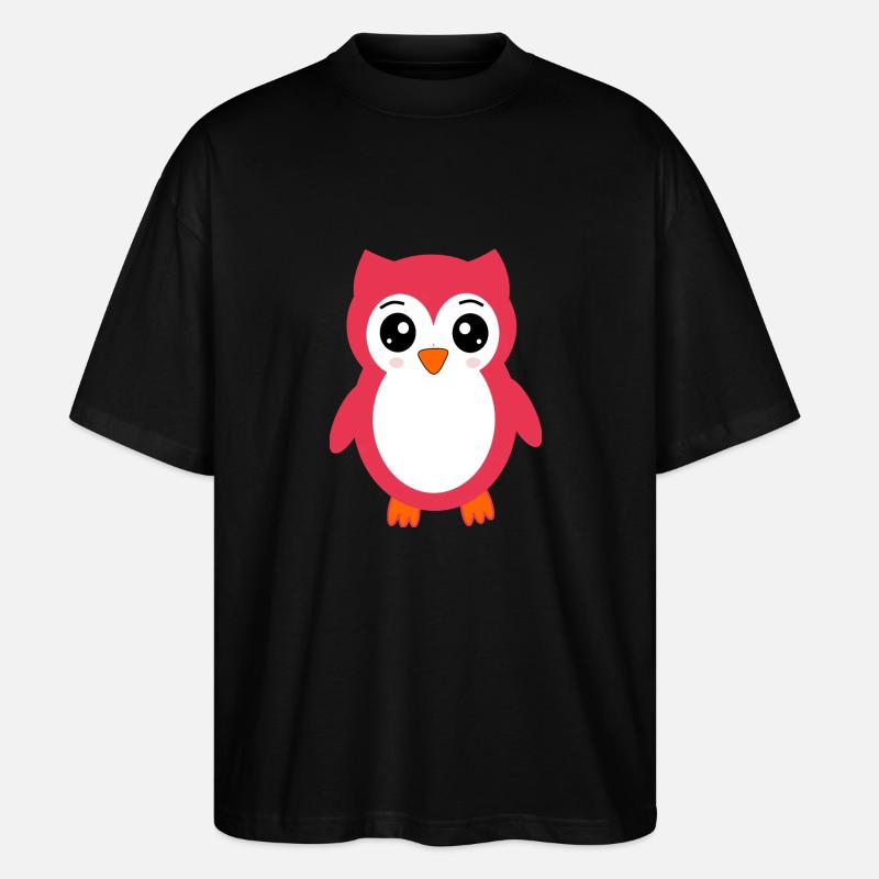 Eule pink rosa rot - Stanley/Stella Oversized Unisex Bio T-Shirt Blaster 2.0 - Schwarz