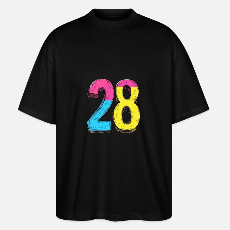 28 Zahl Comic - Stanley/Stella Oversized Unisex Bio T-Shirt Blaster 2.0 - Schwarz