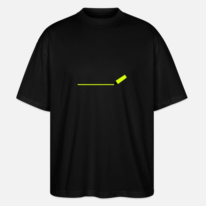 Textmarker mit Linie - Stanley/Stella Oversized Unisex Bio T-Shirt Blaster 2.0 - Schwarz