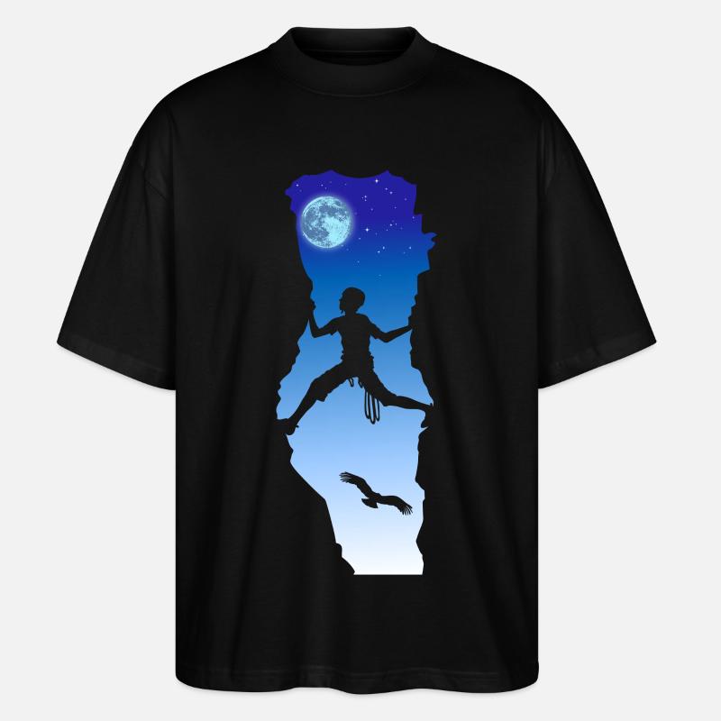 Nachtklettern - Stanley/Stella Oversized Unisex Bio T-Shirt Blaster 2.0 - Schwarz
