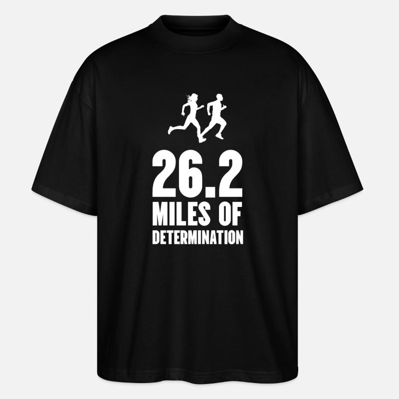 Marathon - 26,2 miles de détermination - T-shirt bio Blaster 2.0 coupe oversize Stanley/Stella Unisexe - noir