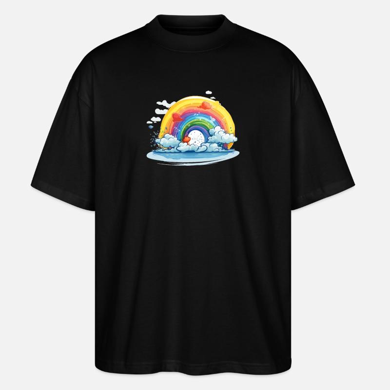 Regenbogen Pride - Stanley/Stella Oversized Unisex Bio T-Shirt Blaster 2.0 - Schwarz