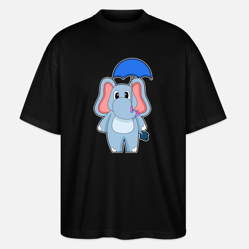 Elefant Regenschirm - Stanley/Stella Oversized Unisex Bio T-Shirt Blaster 2.0 - Schwarz