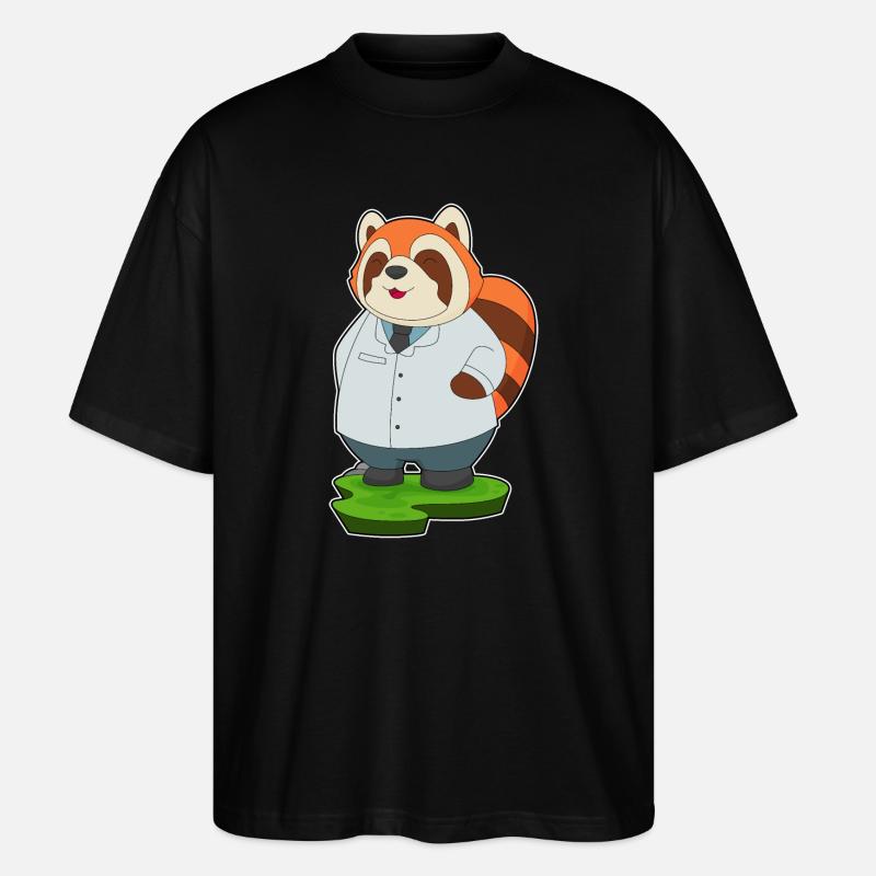 Médecin panda roux - T-shirt bio Blaster 2.0 coupe oversize Stanley/Stella Unisexe - noir