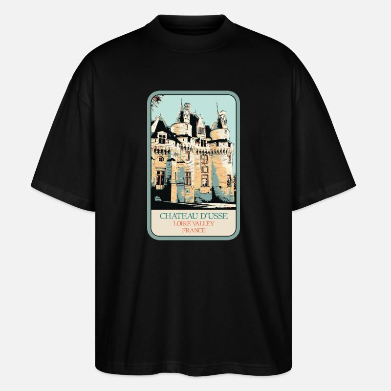 Château d'Ussé, Loire-Tal - Stanley/Stella Oversized Unisex Bio T-Shirt Blaster 2.0 - Schwarz