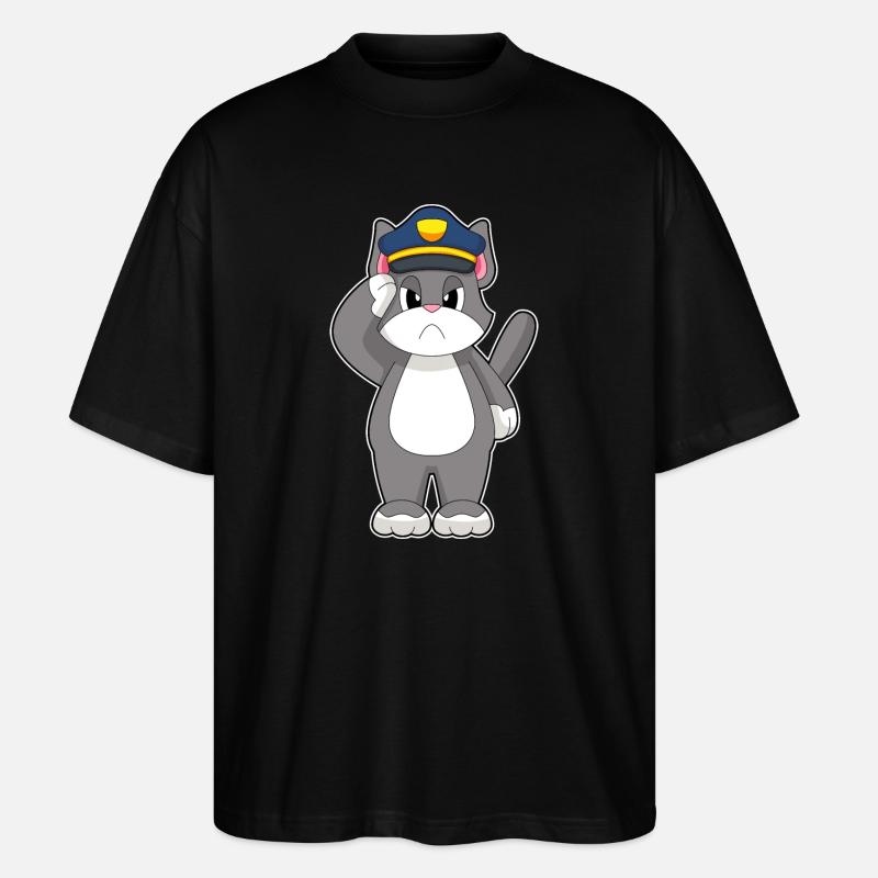 Chat, Policier, Police - T-shirt bio Blaster 2.0 coupe oversize Stanley/Stella Unisexe - noir
