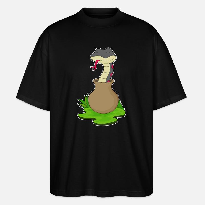 Snake Vase - Stanley/Stella Oversized Unisex Organic T-shirt Blaster 2.0 - black
