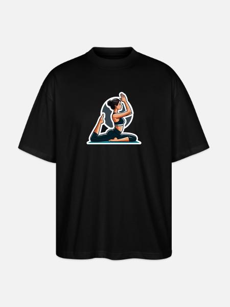 Yoga Woman Sticker - Stanley/Stella Oversized Unisex Organic T-shirt Blaster 2.0 - black
