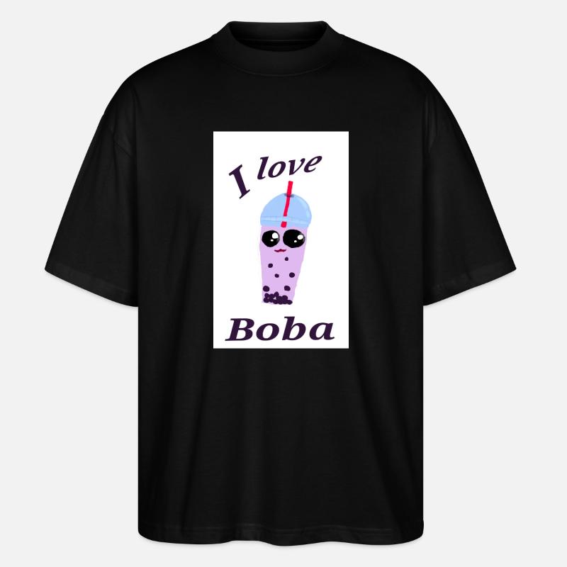 Lustige Bubble Tea Illustration - Stanley/Stella Oversized Unisex Bio T-Shirt Blaster 2.0 - Schwarz
