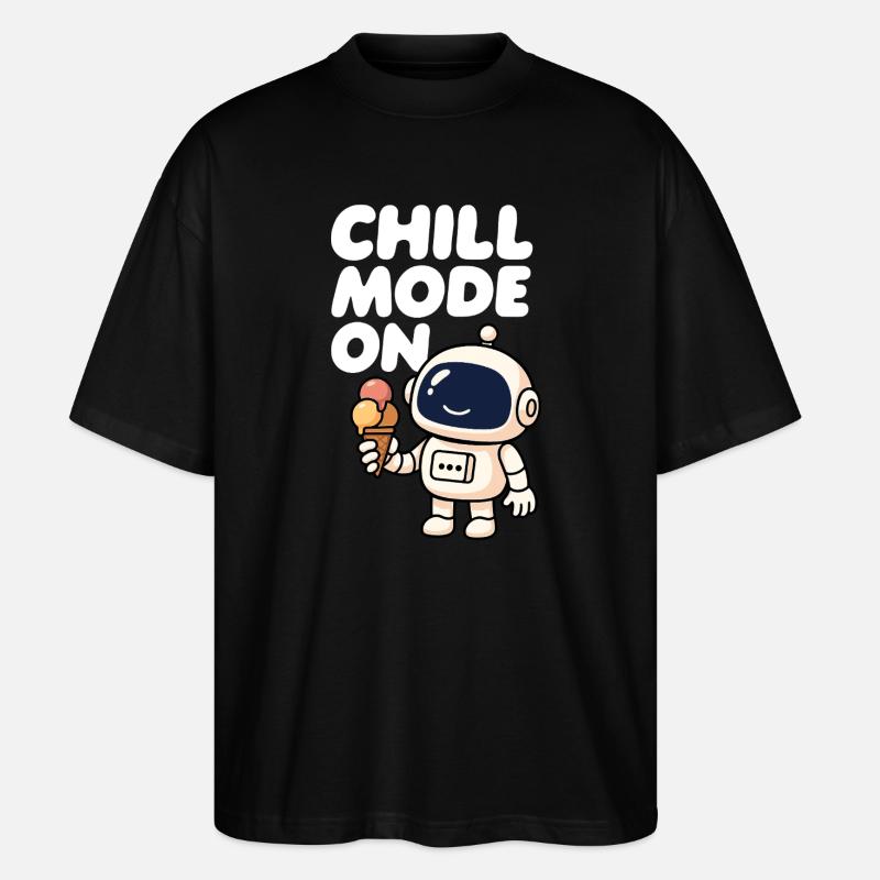 Weltraumroboter mit Eiscreme - Stanley/Stella Oversized Unisex Bio T-Shirt Blaster 2.0 - Schwarz