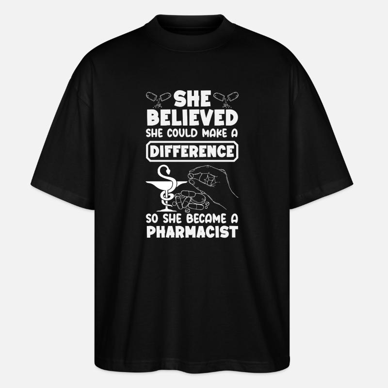 Pharmacien Technicien Pharmaceutique - T-shirt bio Blaster 2.0 coupe oversize Stanley/Stella Unisexe - noir