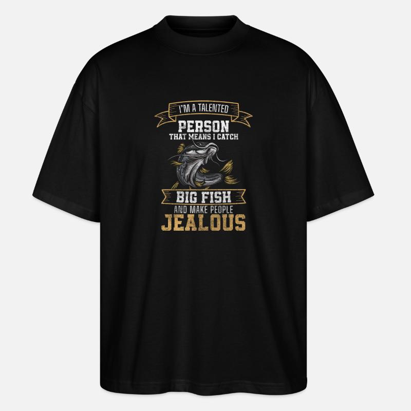 Pêcheur, Pêche, Loisirs, Eau - T-shirt bio Blaster 2.0 coupe oversize Stanley/Stella Unisexe - noir