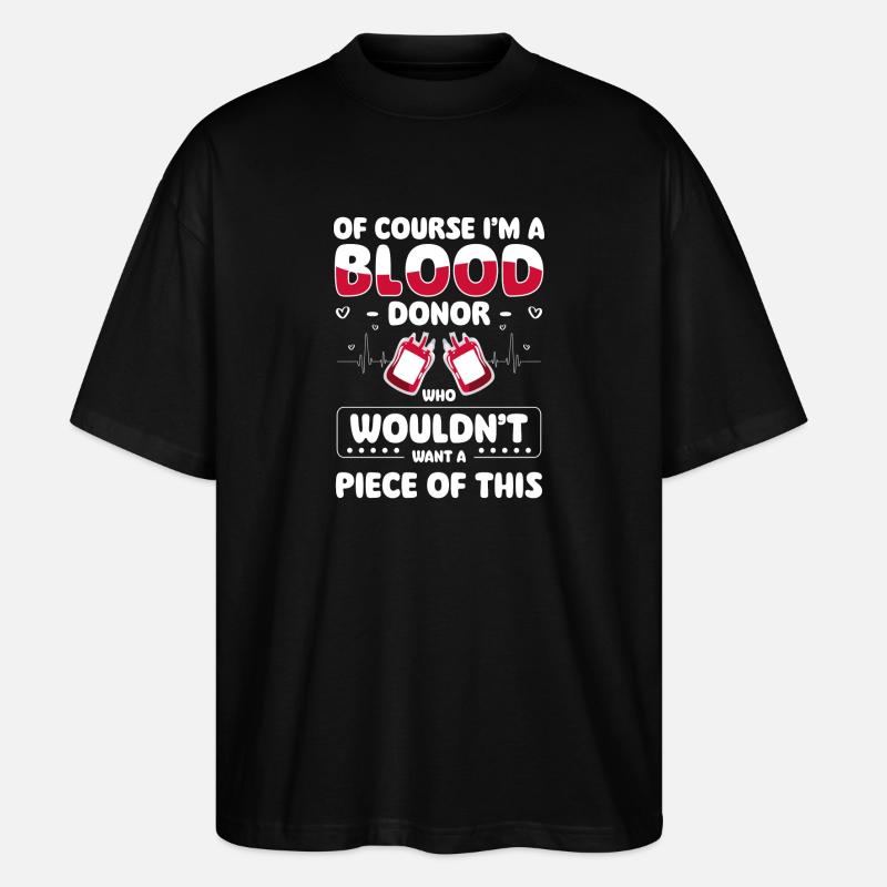 Bénévolat « Don de sang ensemble » - T-shirt bio Blaster 2.0 coupe oversize Stanley/Stella Unisexe - noir