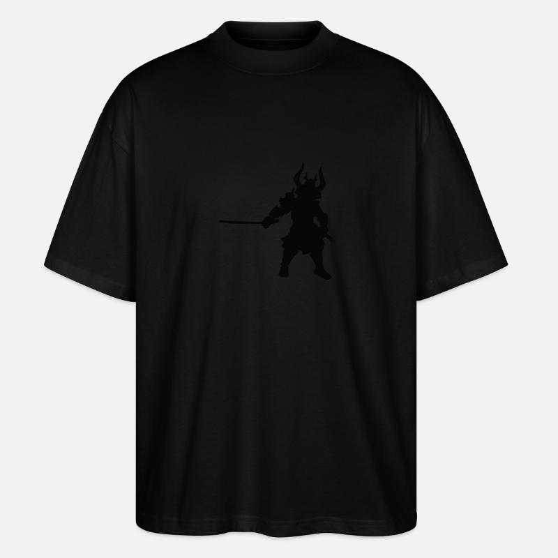 Samurai schwarzes Silhoutten Design - Stanley/Stella Oversized Unisex Bio T-Shirt Blaster 2.0 - Schwarz
