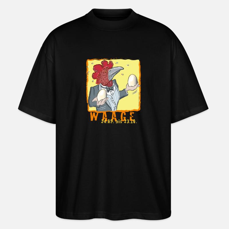 Sternzeichen - Waage - Stanley/Stella Oversized Unisex Bio T-Shirt Blaster 2.0 - Schwarz