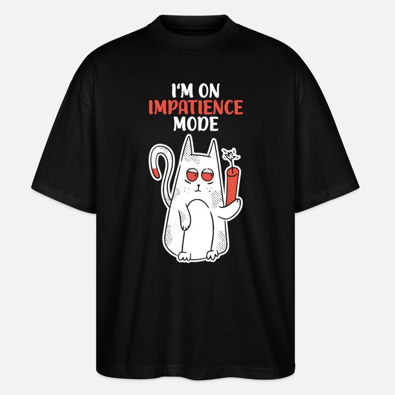 Chat impatient Impatience Mode - T-shirt bio Blaster 2.0 coupe oversize Stanley/Stella Unisexe - noir