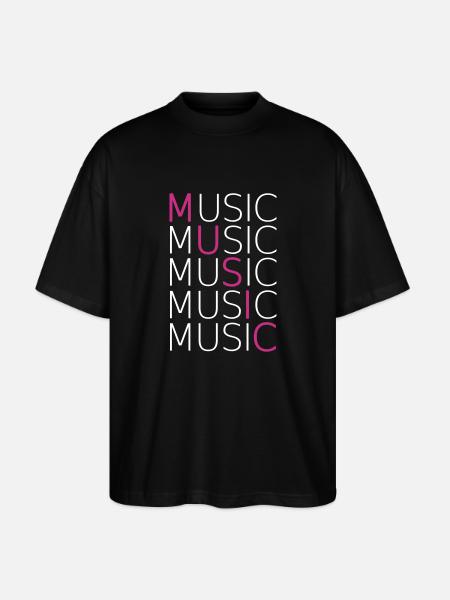 MUSIC - Stanley/Stella Oversized Unisex Bio T-Shirt Blaster 2.0 - Schwarz