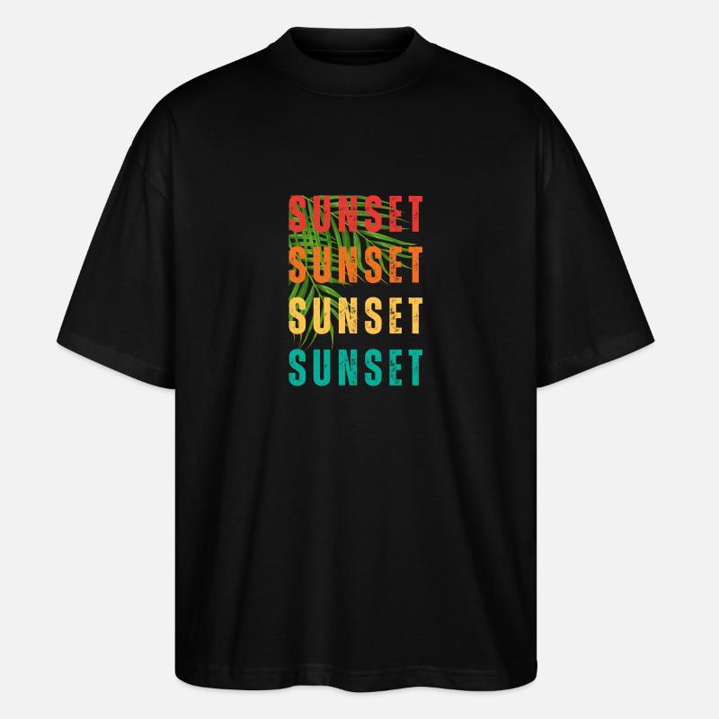 coucher de soleil - T-shirt bio Blaster 2.0 coupe oversize Stanley/Stella Unisexe - noir