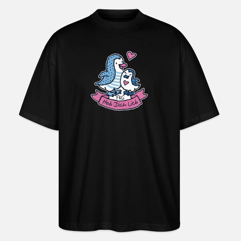 Hab dich lieb - Stanley/Stella Oversized Unisex Bio T-Shirt Blaster 2.0 - Schwarz