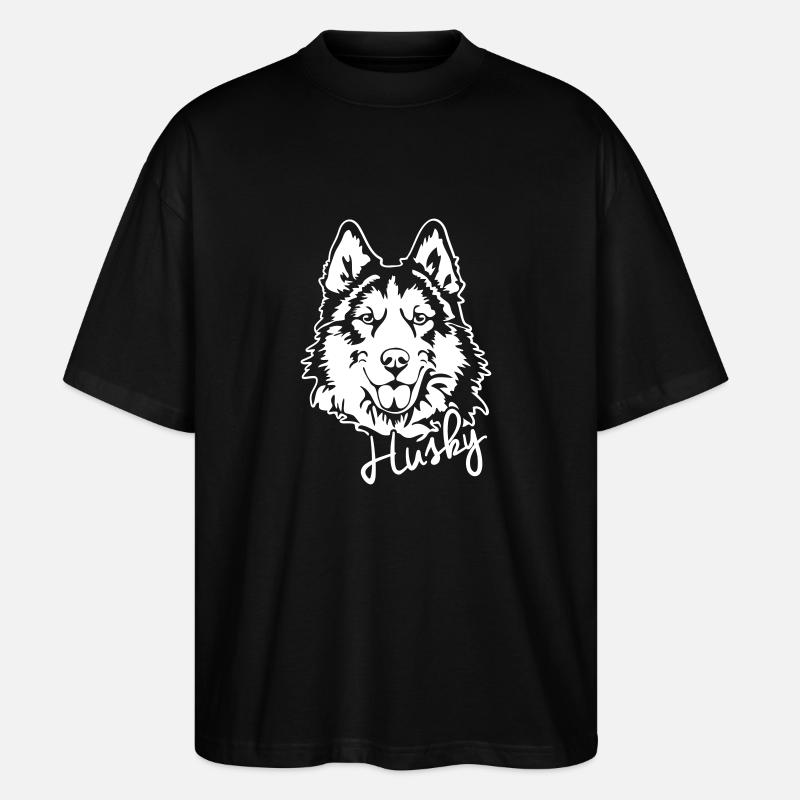HUSKY PORTRAIT - Stanley/Stella Oversized Unisex Bio T-Shirt Blaster 2.0 - Schwarz