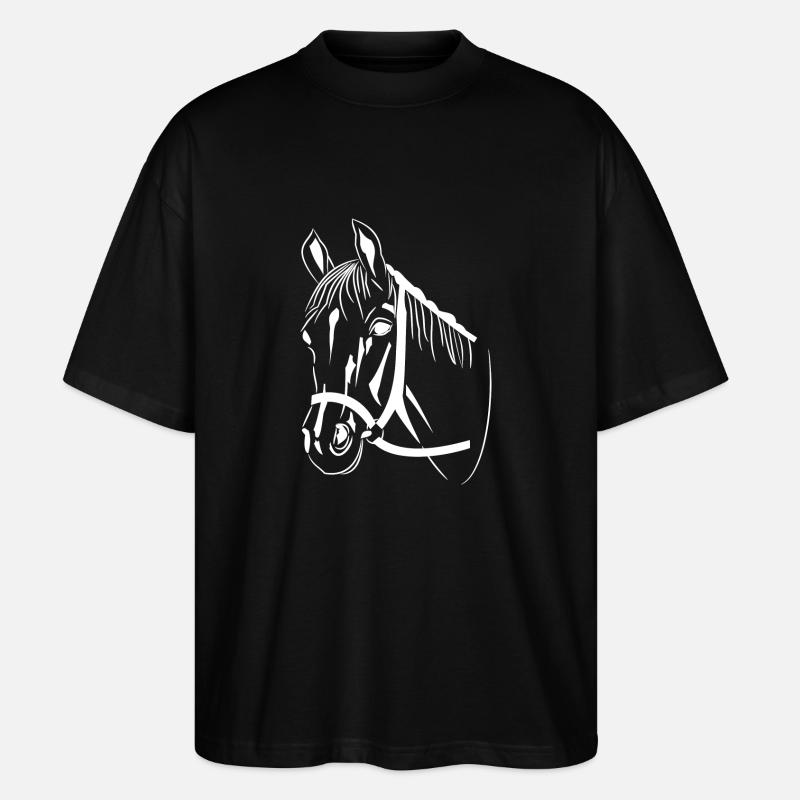 Pferdekopf - Stanley/Stella Oversized Unisex Bio T-Shirt Blaster 2.0 - Schwarz