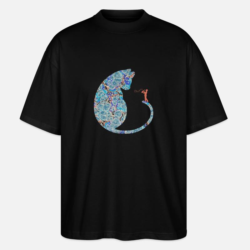 katze mit saxophon e 238 - T-shirt bio Blaster 2.0 coupe oversize Stanley/Stella Unisexe - noir
