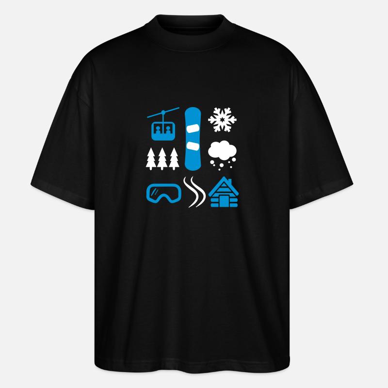 snowboard - Stanley/Stella Oversized Unisex Bio T-Shirt Blaster 2.0 - Schwarz
