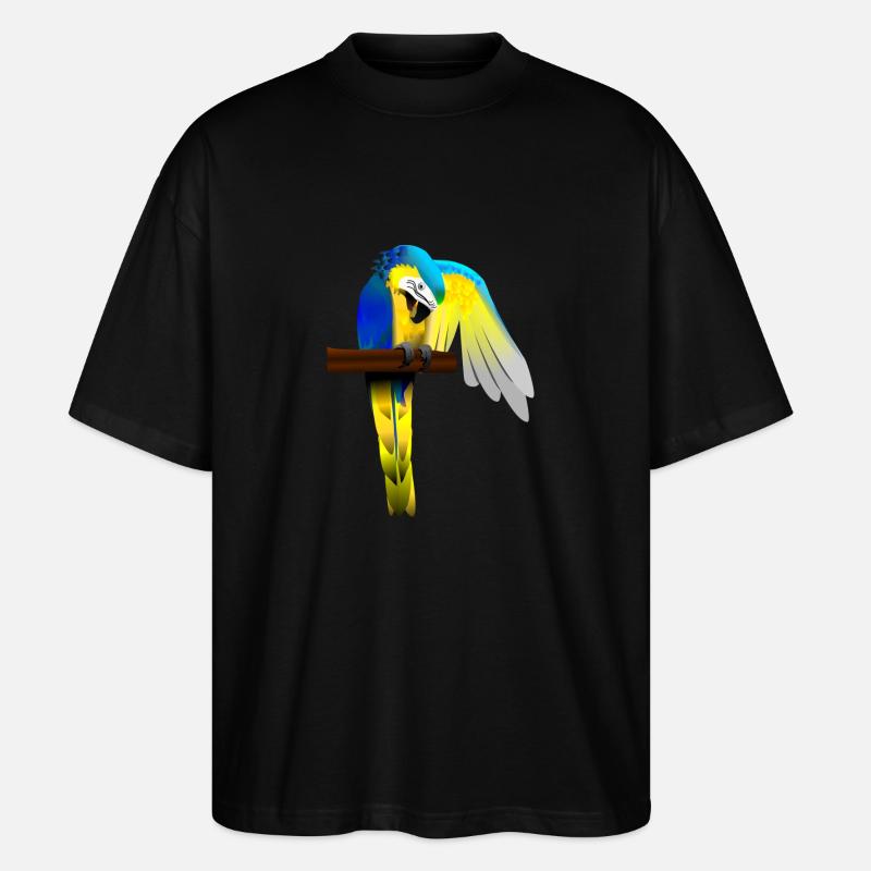 Papagei - Stanley/Stella Oversized Unisex Bio T-Shirt Blaster 2.0 - Schwarz