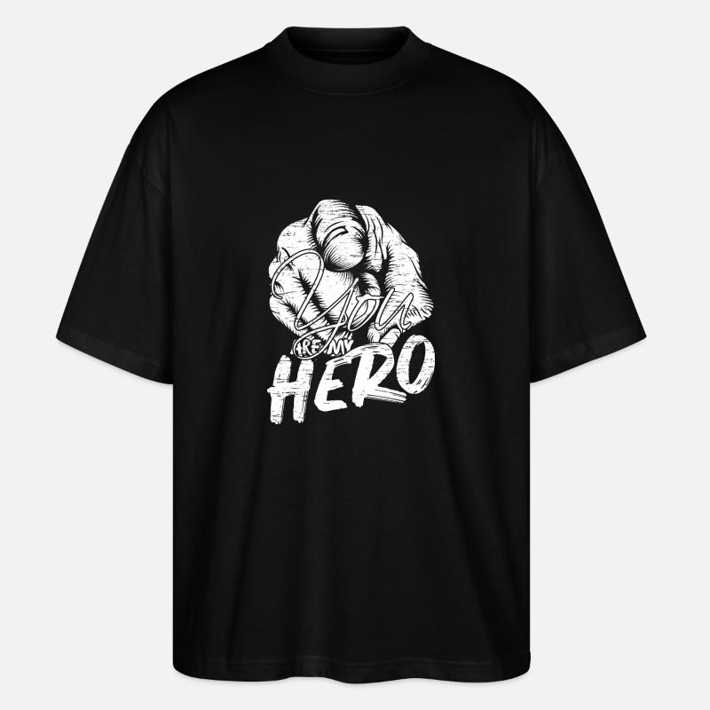 Tu es mon héros - T-shirt bio Blaster 2.0 coupe oversize Stanley/Stella Unisexe - noir