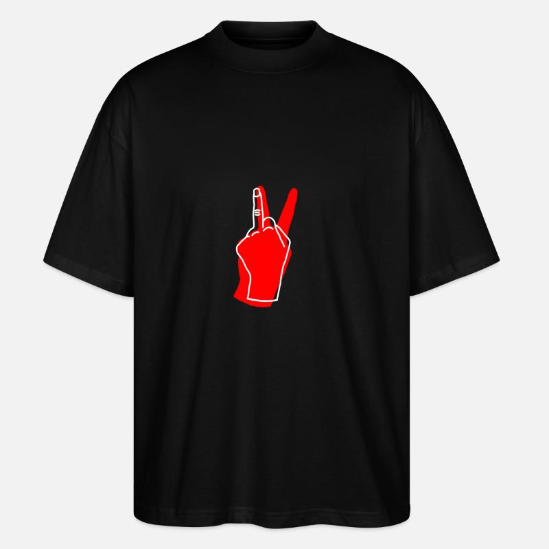 peace red - Stanley/Stella Oversized Unisex Bio T-Shirt Blaster 2.0 - Schwarz