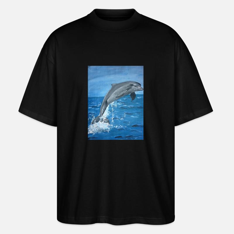Delphin - Stanley/Stella Oversized Unisex Bio T-Shirt Blaster 2.0 - Schwarz