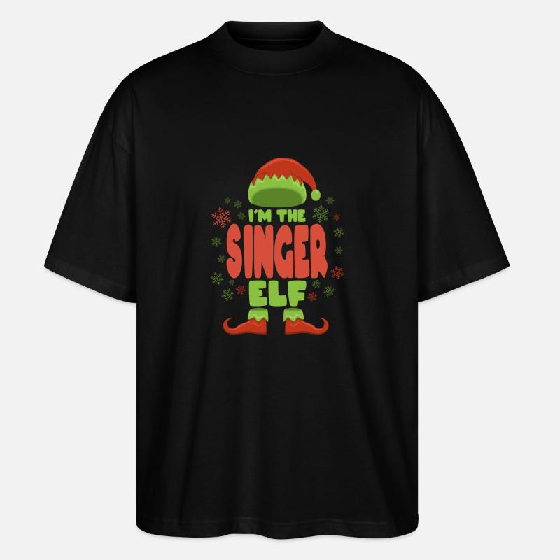Elfe de Noël chanteur - T-shirt bio Blaster 2.0 coupe oversize Stanley/Stella Unisexe - noir