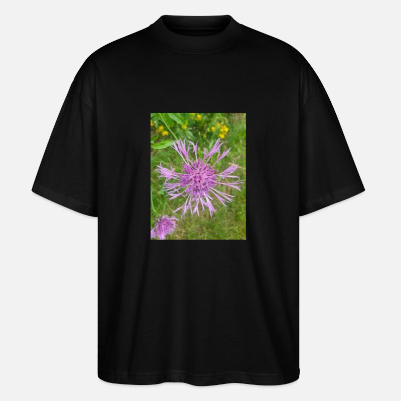 centaurée Centaurea scabiosa - T-shirt bio Blaster 2.0 coupe oversize Stanley/Stella Unisexe - noir