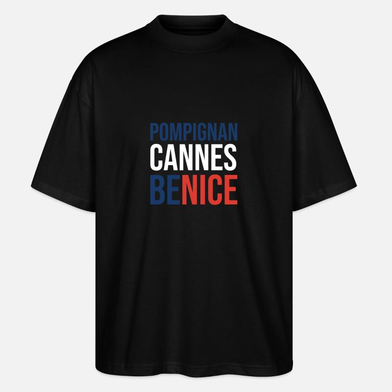 Pompignan Cannes be Nice - T-shirt bio Blaster 2.0 coupe oversize Stanley/Stella Unisexe - noir