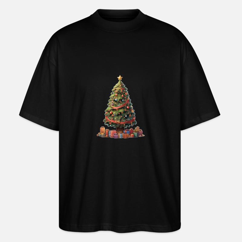 Weihnachtsbaum mit Geschenken - Stanley/Stella Oversized Unisex Bio T-Shirt Blaster 2.0 - Schwarz