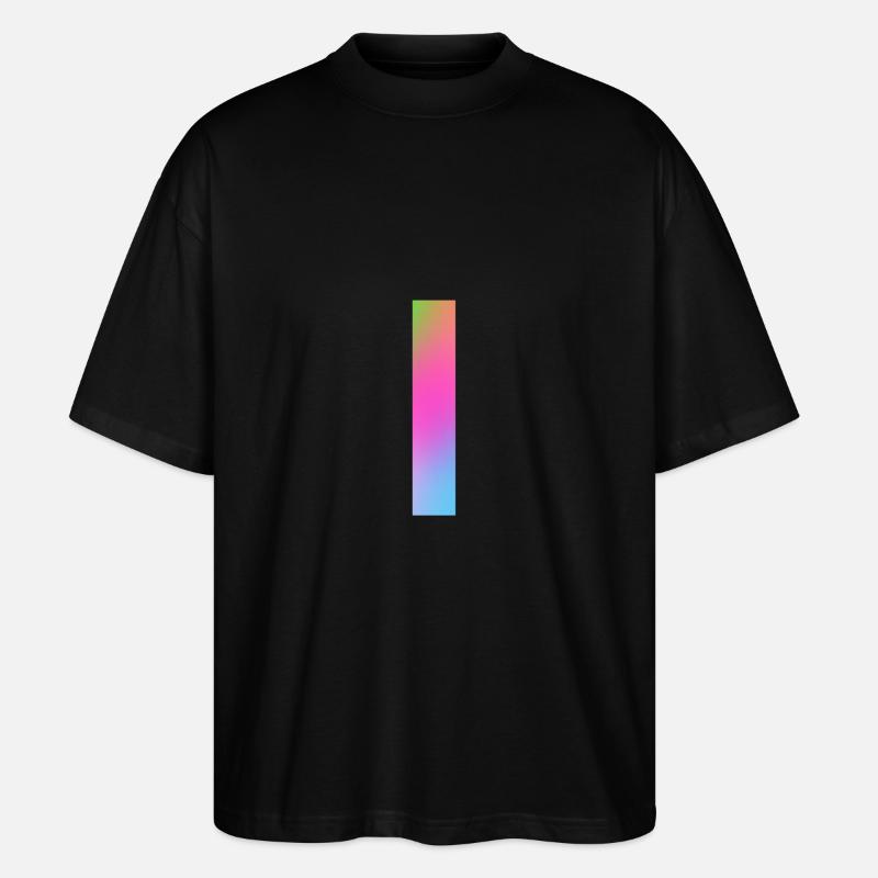 Rayures arc-en-ciel au milieu - T-shirt bio Blaster 2.0 coupe oversize Stanley/Stella Unisexe - noir