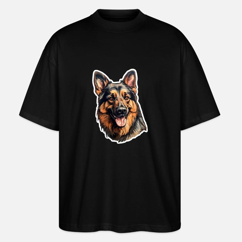 Deutscher Schäferhund künstlerisch - Stanley/Stella Oversized Unisex Bio T-Shirt Blaster 2.0 - Schwarz