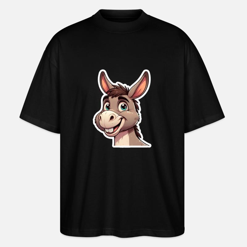Esel-Maultier - Stanley/Stella Oversized Unisex Bio T-Shirt Blaster 2.0 - Schwarz