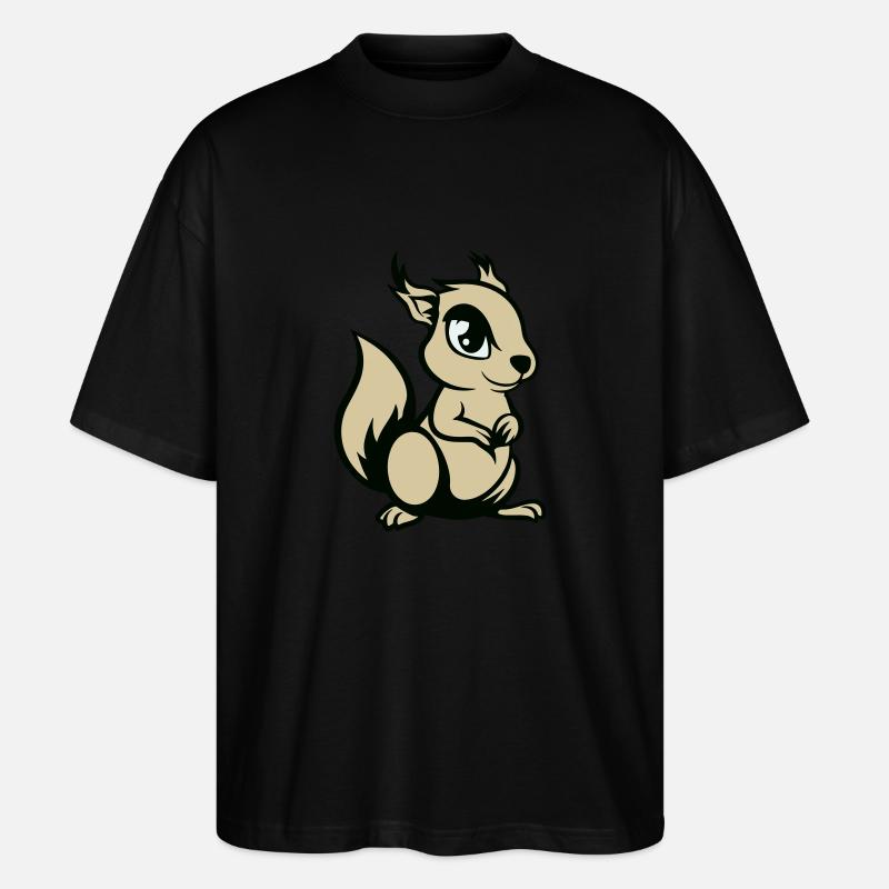 eichhörnchen comic tier - Stanley/Stella Oversized Unisex Bio T-Shirt Blaster 2.0 - Schwarz