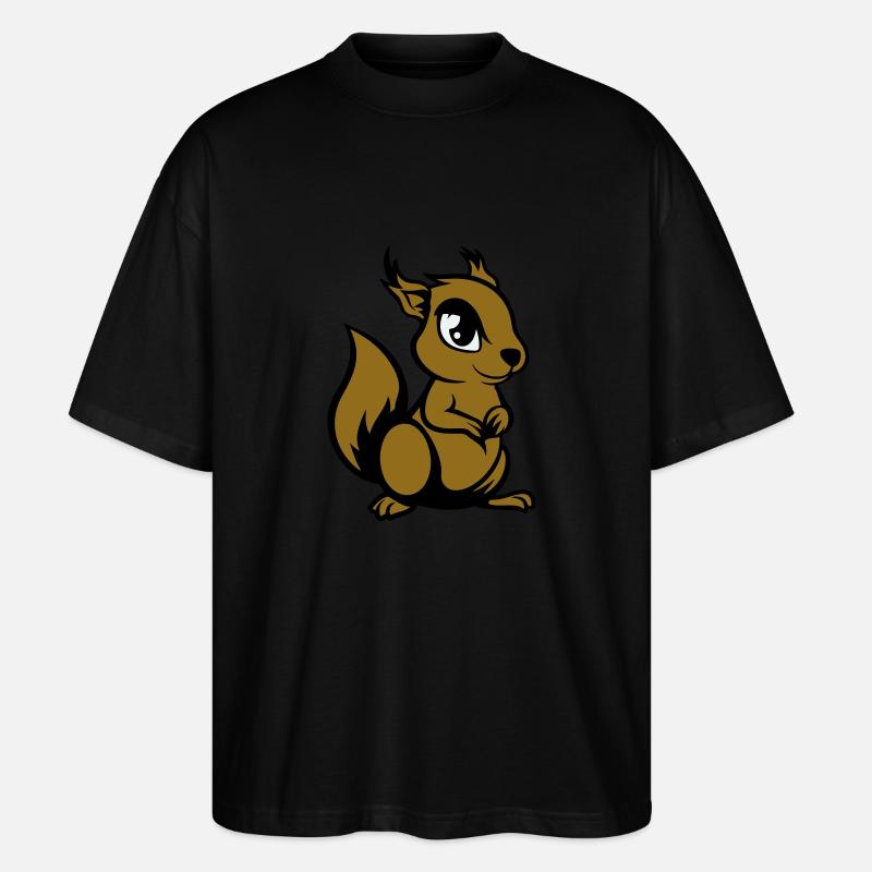 Écureuil Bande Dessinée Animal - T-shirt bio Blaster 2.0 coupe oversize Stanley/Stella Unisexe - noir