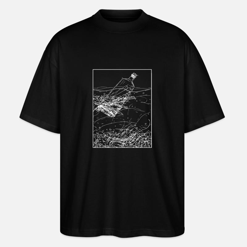 Flaschenpost - Stanley/Stella Oversized Unisex Bio T-Shirt Blaster 2.0 - Schwarz