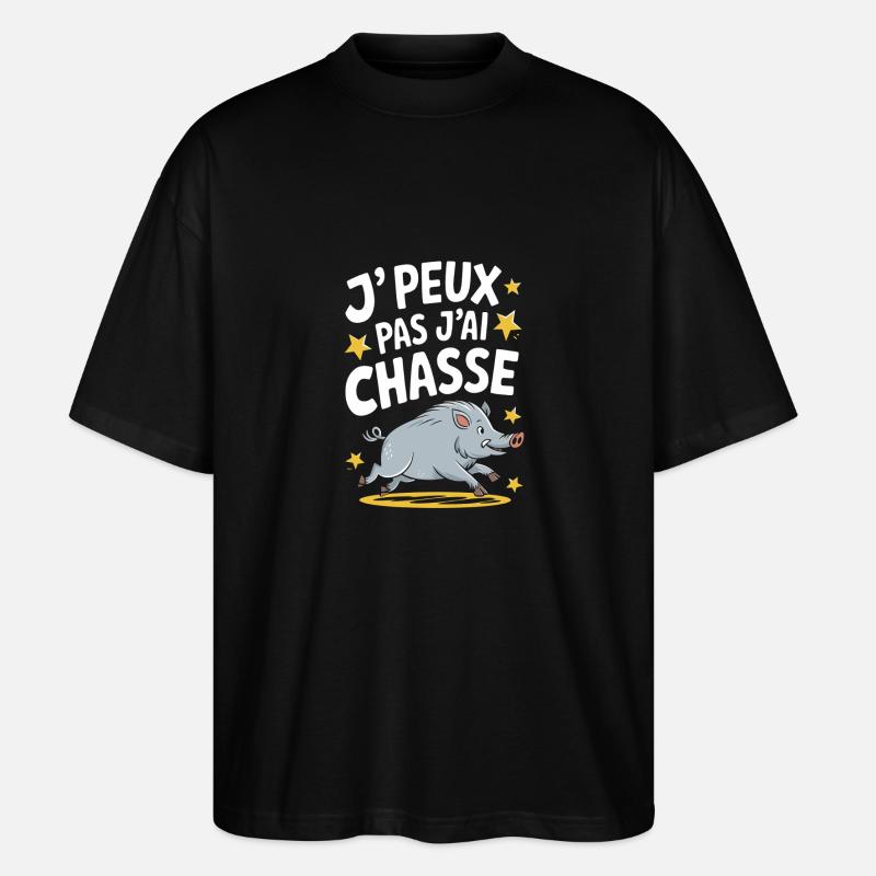 J'peux pas j'ai chasse - T-shirt bio Blaster 2.0 coupe oversize Stanley/Stella Unisexe - noir
